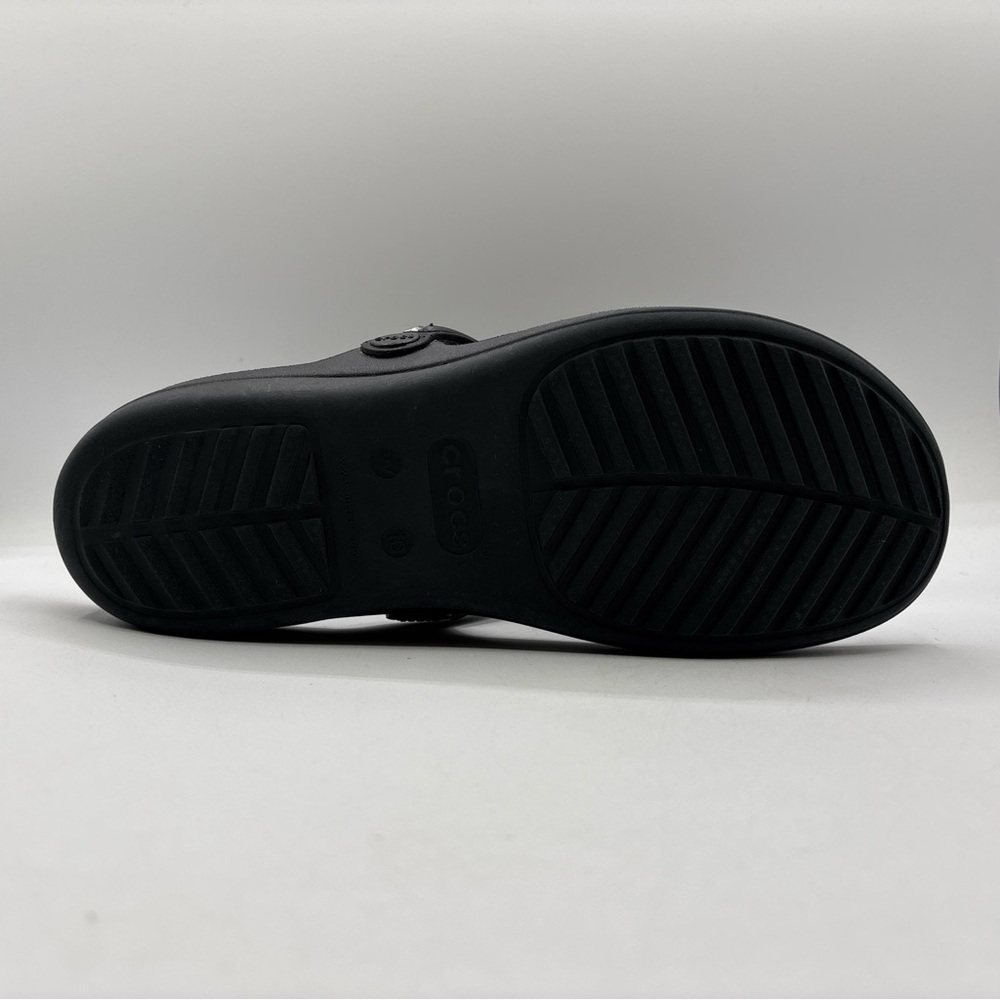 Crocs Sanrah Metal Block Wedge Black Women’s Size 10 205470 Dual Comfort Sandal - Picture 14 of 16
